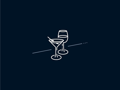 Drinks and Discussion branding dots icon illustration line linework martini vector wine