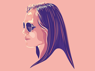 Summer Girl illustration summer sunglasses vector