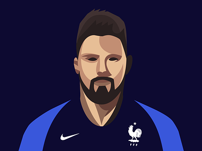 Portrait of Olivier Giroud equipe de france fifa football graphic illustration illustrator olivier giroud oliviergiroud photoshop portrait vector worldcup
