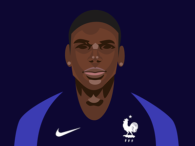 Portrait of Paul Pogba equipe de france football french graphic illustration illustrator paul pogba player vectors world cup