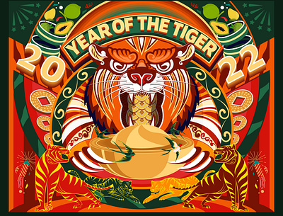 YEAR OF THE TIGER branding design flatdesign graphicdesign illustration motion