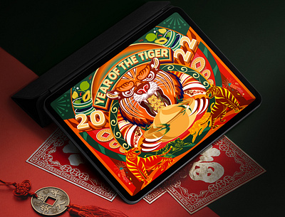 YEAR OF THE TIGER character design flatdesign graphicdesign illustration ui vector