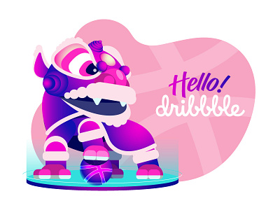 Hello Dribbble! dance debuts design dribbble firstshot graphicdesign illustration lion
