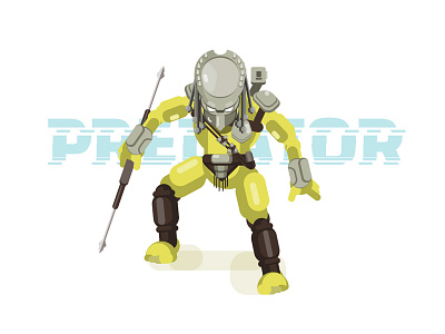 PREDATOR alien character flatdesign green illustration logo predator