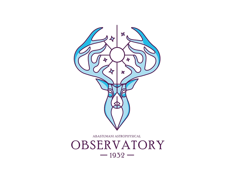 Observatory Logo branding deer gif horn illustration letters lines logo motion observatory stars