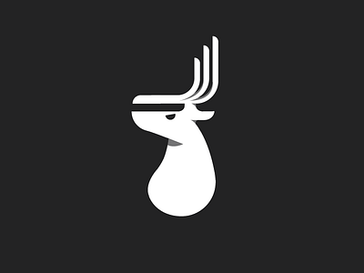 Deer blackandwhite deer logo shadows