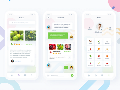 Dribbble Shot Foodtree design food ios apps iphone message profile serveyx ui user experience user interface ux x