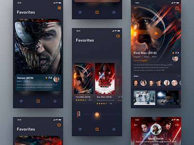 Cinema App Daily #44 actors cinema cinema app dark design films ui user experience user interface ux