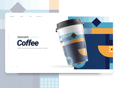 Coffee Shop Landing bauhaus blue cafe clean coffee daily 100 challenge daily ui geometric geometry landing ui ux web design website