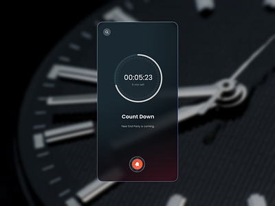 Countdown Timer black clean clock countdown countdown timer daily ui dark glassmorphism orange time timer ui ux