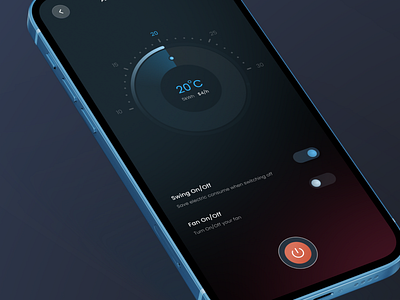 Smart Monitoring App app blue clean conditioner control daily 100 challenge dark dark mode degree mobile monitor on off orange switch ui ux