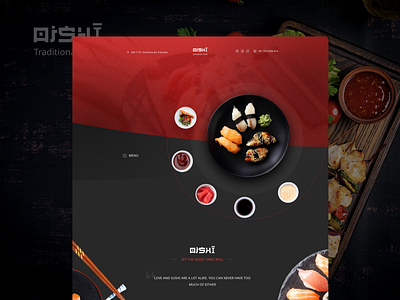 Japanese Food - Sushi Restaurant black clean dark food japanese menu product design red restaurant sushi typography web design