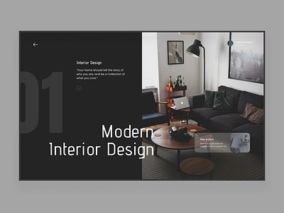 Modern Interior Design - Landing page daily ui dark furniture house interior landing landing page product design typography ui