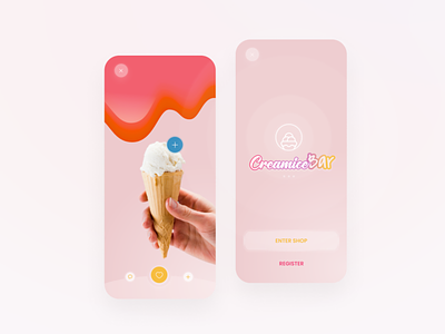 Ice cream bar - Mobile app bar ice cream mobile design ping product design shop soft typography ui ui ux yellow