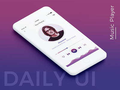 iOS music app app daily ui design gradient ios minimal music player ui uiux