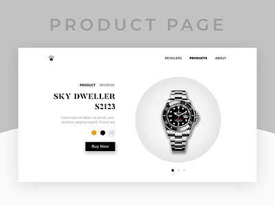 Product Page buy carousel circle daily ui elegant product product card product page ui uiux watch website design