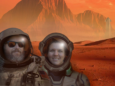 Our trip to Mars design digital painting illustration