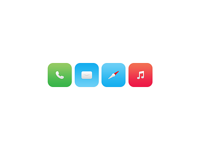 Tiny Bold iOS 7 icons app apple icon ios iphone mail minimalist music phone safari