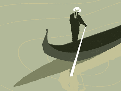 Venice boat calm gondola hat illustration italy vector venice