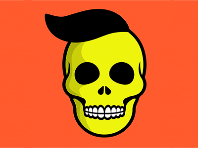 Skull design flat icon illustration minimal website