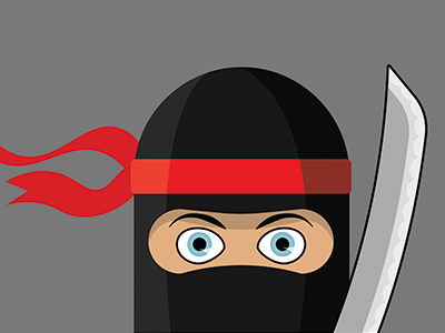 Ninja design flat icon illustration minimal