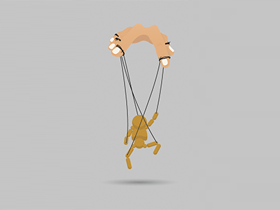 Marionette design flat icon illustration minimal