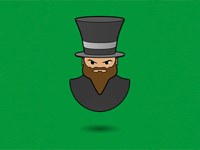 Greed beard design face flat hat icon illustration minimal tophat vector