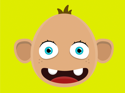 Babyface design face flat icon illustration minimal vector
