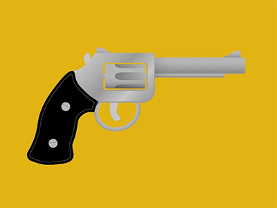 Revolver animated gif design flat illustration minimal revolver vector
