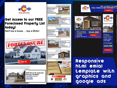 Responsive html email template and google ads banner design