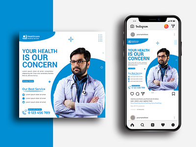 Healthcare social media post template advertise banner clinic dental dentist design designer doctor facebook graphic design health healthcare instagram post social social media post square template