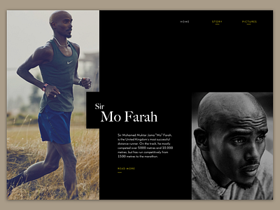 Sir Mo Farah Export branding design ios minimal typography ui ux web website