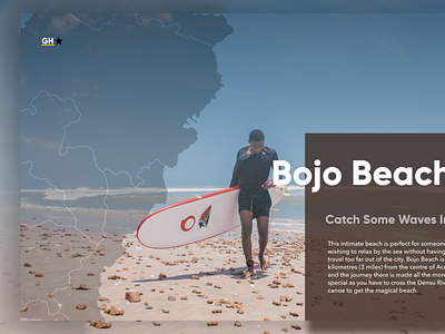 Ghana, Bojo Beach africa beach blue branding design minimal surf type typography ui web website