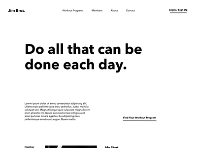 Gym Bros design minimal typography web
