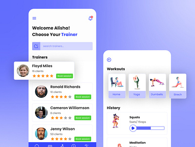 Workout application app ui ux