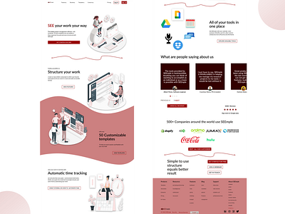 Landing page (project management software) design logo ui ux