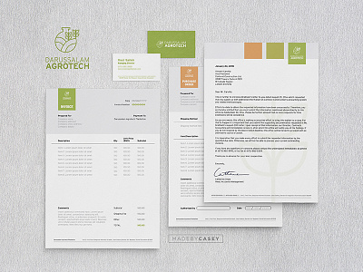 Darussalam Agrotech Plantation - Branding agriculture asia bio biotechnology brand identity branding business card invoice letterhead logo mockup purchase order
