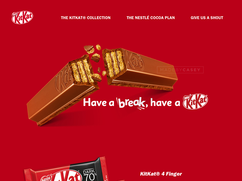 #1 Kit Kat Homepage (Desktop) by Casey on Dribbble