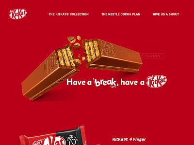 #1 Kit Kat Homepage (Desktop) asia break chocolate food kitkat nestle red snacks thirtyui ui ui design website