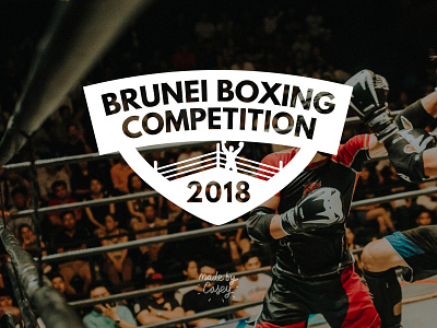 Boxing Event Logo 2018 boxing brunei competition competitions event logo logomark made by casey wordmark