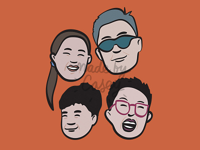 Family drawing adobe adobe illustrator asia asian brush chinese expressions faces family hand drawn illustration made by casey people profiles wacom
