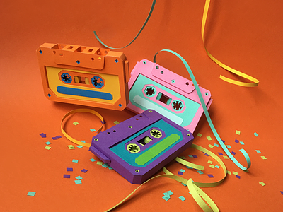 Cassettes! cassettes confetti handmade mixtapes old school paper paper art paper craft