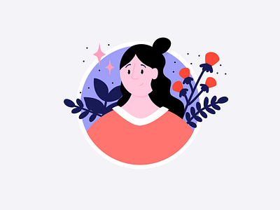 Plant Lady Character Avatar | Illutration
