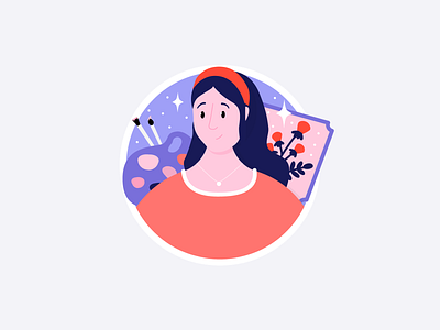 Plant Lady Character Avatar | Illustration app app illustration color palette flat girl icon illustration minimal painter painters painting purple ux vector web web illustration