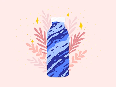 Naked Water Bottle | Illustration Pro-Bono bottle cause charity fluid illustration less plastic low waste no plastic plastic plastic free pro bono probono save water think green voluntary volunteer water water bottle zero waste