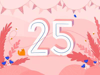 25th birthday | lettering & illustration