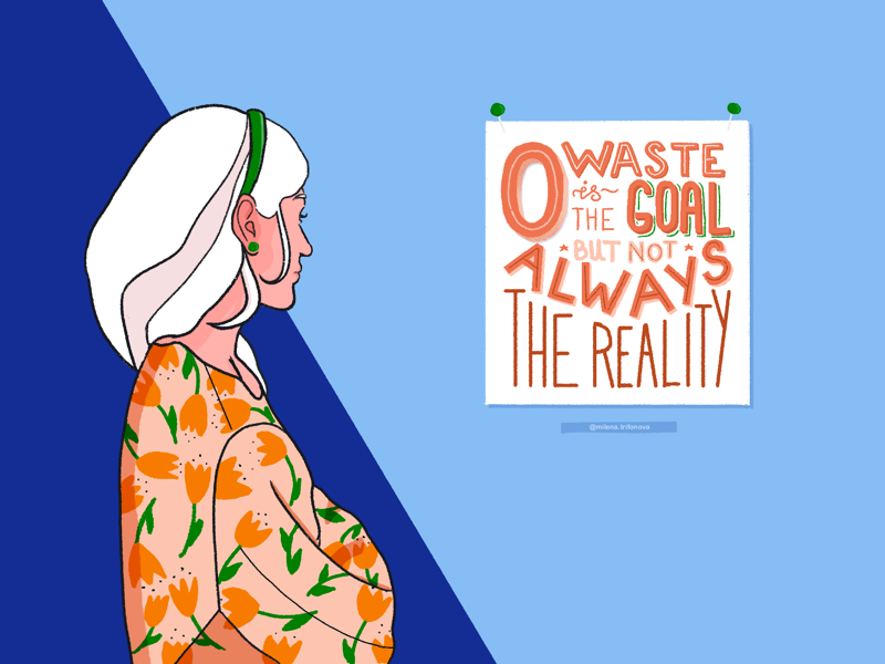 Zero Waste | Illustration & Lettering nature blue green eco poster type quote sustainability sustainable zero waste zero waste