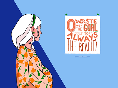 Zero Waste | Illustration & Lettering blue eco green nature poster quote sustainability sustainable type waste zero zero waste