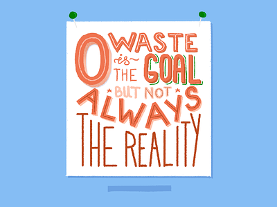 Zero Waste Living | Lettering 0 eco goal lettering poster type waste zero zerowaste