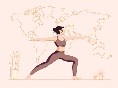 Yo, gal, nice! | Illustration adobefresco bulgaria devotion fresco girl illustration lineart procreate ui ui illustration world yoga